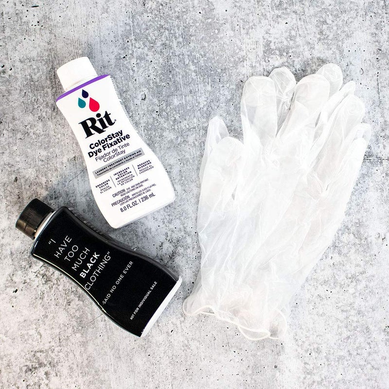 Craft County Rit Back to Black Dye Kit - Restore Your Faded Color Back to a Vibrant Black - Includes ColorStay Dye Fixative and Gloves - Image 3